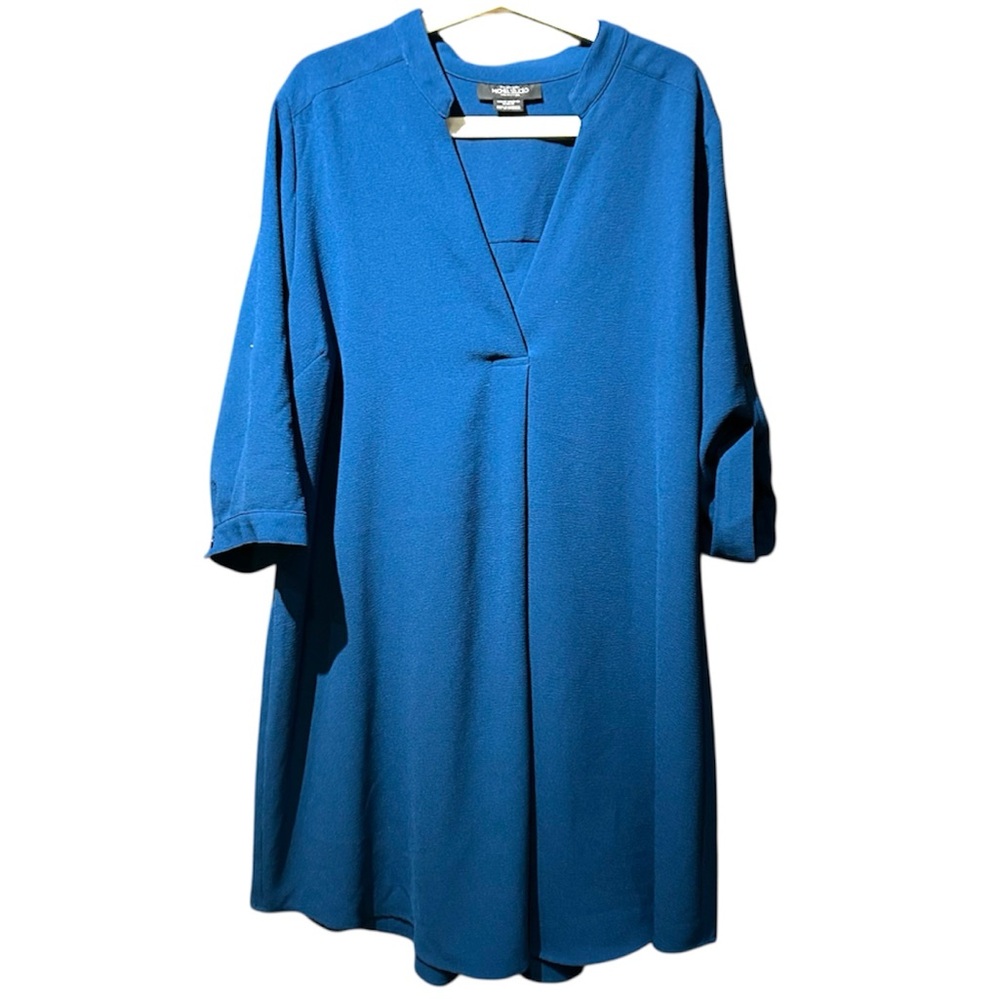 Michel Studio Collection Deep Blue V-Neck Dress